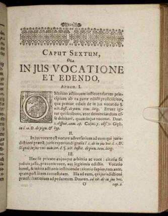 Caput Sextum, De In Jus Vocatione Et Edendo,