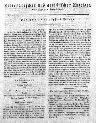 Einundzwanzigstes Blatt
