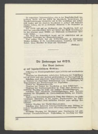 Die Forderungen des GDA.