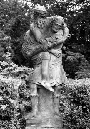 Aeneas trägt seinen Vater Anchises aus dem brennenden Troja
