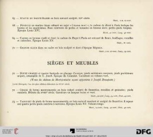 Sièges Et Meubles (Nr. 71-97)