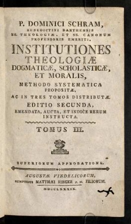 I-895, Institutiones Theologiae Dogmaticae, Scholasticae ...