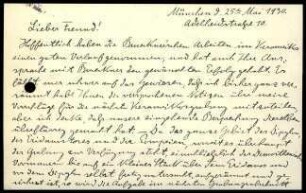 H. Knackfuß an G. Karo