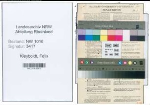 Entnazifizierung Felix Kleyboldt , geb. 24.11.1907 (Kaufmann)