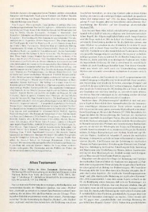 595-597 [Rezension] Petersen, Claus, Mythos im Alten Testament