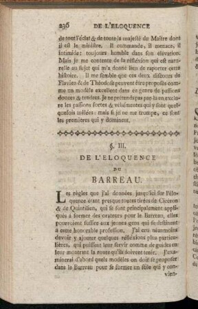 §. III. De L'Eloquence Du Barreau.