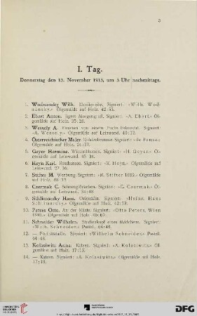 I.Tag (Nr. 1-140)