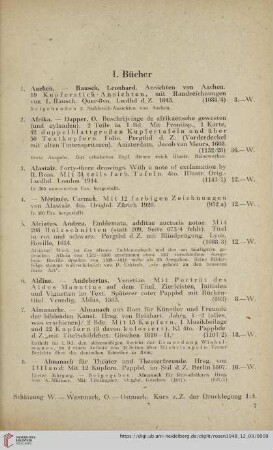 I. Bücher (Nr. 1-593)