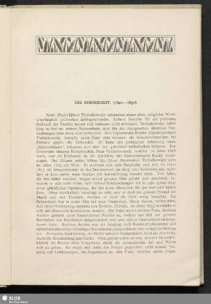 Die Kinderzeit (1840-1850)