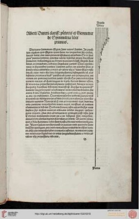 Alberti Dureri clarissimi pictoris et Geometrae de Symmetria liber primus