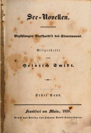 See-Novellen : Erzählungen Burkhard's des Steuermanns, 1