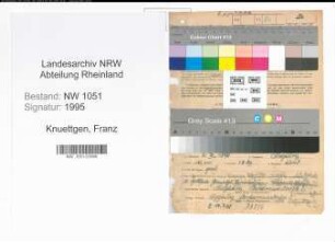 Entnazifizierung Franz Knuettgen , geb. 04.03.1896 (Beamter)