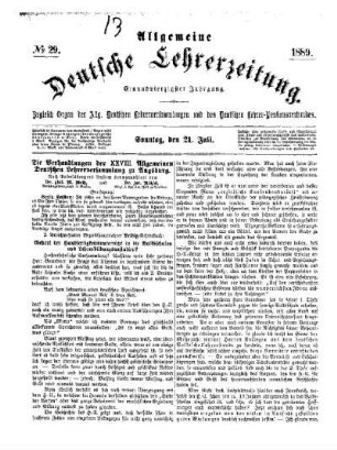 Die Verhandlungen der XXVIII. Allgemeinen Deutschen Lehrerversammlung zu Augsburg : (Fortsetzung)