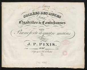 No. 2: Soirées Des Muses : Deux Quadrilles de Contredanses pour le Pianoforte à quatre mains