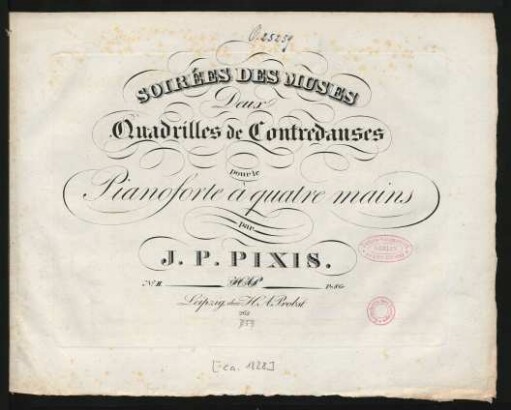 No. 2: Soirées Des Muses : Deux Quadrilles de Contredanses pour le Pianoforte à quatre mains