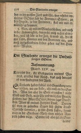 Der Sterbende erweget die Verheissungen Gottes.