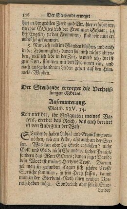 Der Sterbende erweget die Verheissungen Gottes.