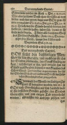 Das neunzehende Capitel. Gott stellet den bußfertigen Menschen für sein Gerichte ...