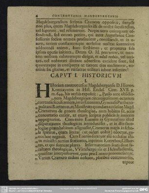 Caput I. Historicum
