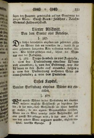 Erstes Kapitel. Von der Verbindung einzelner Wörter mit einander