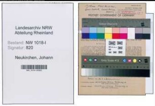 Entnazifizierung Johann Neukirchen , geb. 14.05.1900 (Gastwirt)