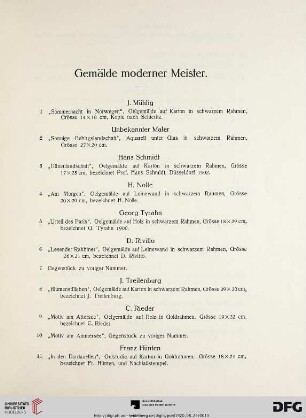 Gemälde moderner Meister (Nr. 1-117)