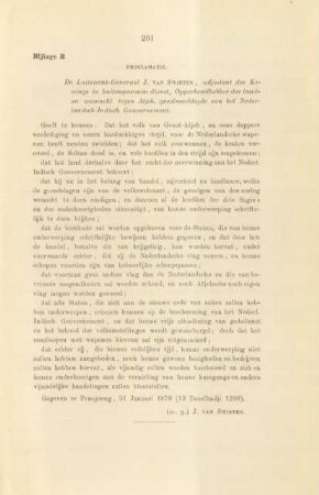 Bijlage B. Proclamatie. De Luitenant-Generaal J. van Swieten, ...