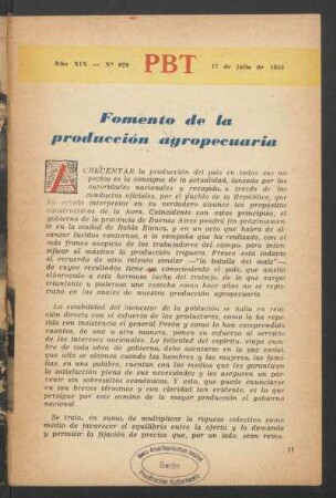 Fomento de la producción agropecuaria
