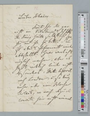 Brief an Johannes Brahms