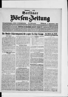 Berliner Börsen-Zeitung, Morgenausgabe