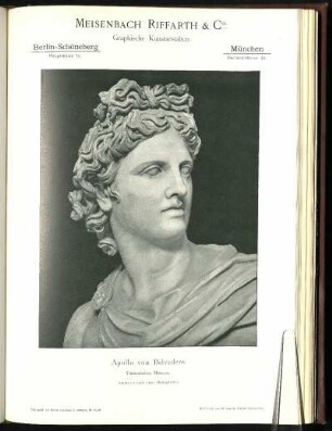 Meisenbach Riffarth & Co., Graphische Kunstanstalten. "Apollo von Belvedere." Vaticanisches Museum. Autotypie nach einer Photographie.