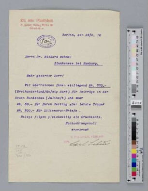 Brief an Richard Dehmel
