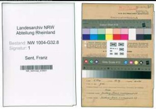 Entnazifizierung Franz Sent , geb. 04.09.1914 (Ingenieur)
