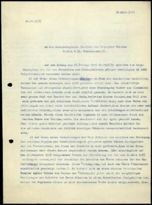 G. Karo an DAI Zentrale