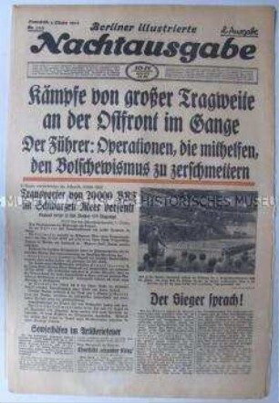Abendzeitung "Berliner illustrierte Nachtausgabe" überwiegend über den Krieg in der Sowjetunion