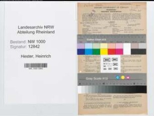 Entnazifizierung Heinrich Hester, geb. 19.09.1899 (Bankangest.)