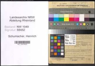 Entnazifizierung Heinrich Schumacher , geb. 05.12.1901 (Angestellter)