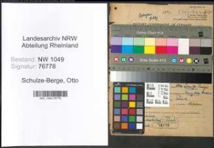 Entnazifizierung Otto Schulze-Berge , geb. 24.10.1901 (Landwirt)