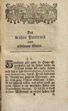 Das Wahre Portrait eines geschickten und erfahrnen Medici, Chirurgi, und einer Hebamme