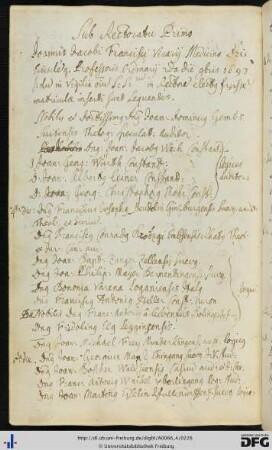 [fol. 112] Rektorat Johann Jakob Franz Vicari 1693/94