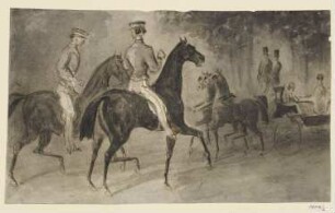 Zwei Kavaliere und eine Equipage im Bois de Boulogne