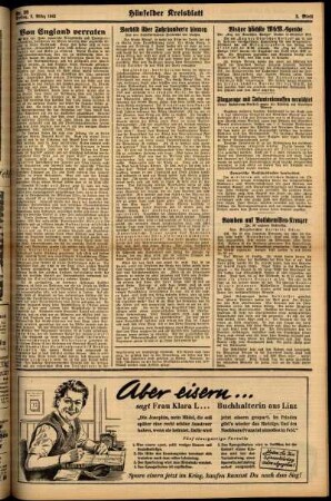 Zweite Ausgabe vom Freitag, den 06. März 1942.