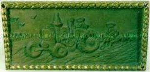 Relief "Feldbestellung mit Traktor"