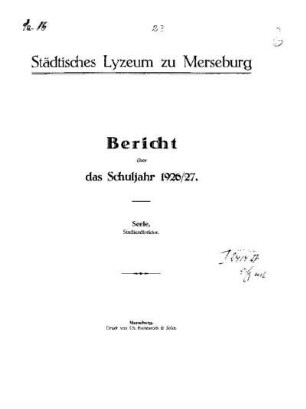1926/27: Bericht ... - 1926/27