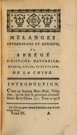 Mélanges interessans et curieux : ou Abrégé d'histoire naturelle ..., T. 4 (1763)