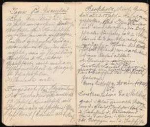Skizzenbuch: Reiseskizzen und Notizen: Jagow, Bergsdorf, Berkholz. Notizen