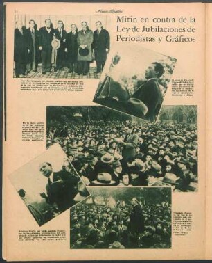 Mitin en contra de la ley de jubilaciones de periodistas y gráficos [Fotografías]