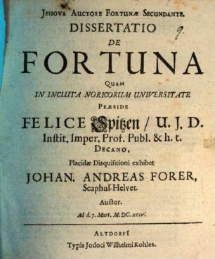 Diss. de fortuna
