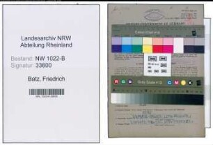 Entnazifizierung Friedrich Batz , geb. 06.06.1922 (Haendler)