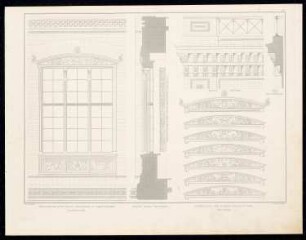 Bauakademie, Berlin: Fenster- und Gürtungsgesimse, Fensterprofil (aus: Sammlung Architektonischer Entwürfe, Berlin 1858)